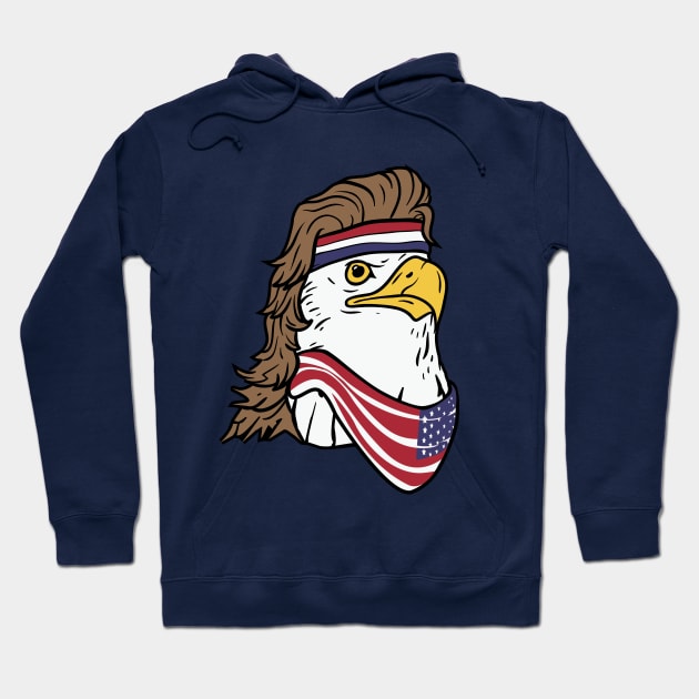 4th of July American Bald Mullet Eagle 'Merica Hoodie by Nowhereman78